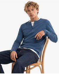 Superdry - & Co Slub Long Sleeve Jersey Henley Top - Lyst