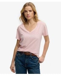 Superdry - Femme T-Shirt Studios Slub Avec Logo Brodé Taille - Lyst