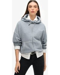 Superdry - Essential Logo Overdyed Zip Hoodie - Lyst