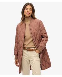 Superdry - Lange Gewatteerde Liner Jas - Lyst