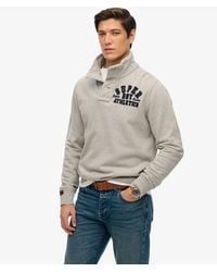 Superdry - & Co Vintage Athletic Half Button Sweatshirt - Lyst