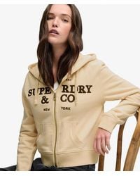 Superdry - & Co Athletic Essentials Embroidered Cropped Zip Hoodie - Lyst