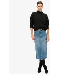 Superdry - & Co Denim Cargo Pocket Midi Skirt - Lyst