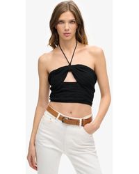 Superdry - Kort Geweven Topje Met Uitsnijdingen - Lyst