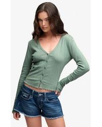 Superdry - & Co Athletic Essential Pointelle Cardigan - Lyst