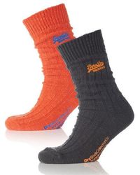 Superdry - Winter Solid Dry Boot Sock Double Pack Vintage/ Rusti - Lyst