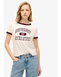 Superdry - & Co Athletic Essentials Ringer Fitted Crew Neck T-shirt - Lyst