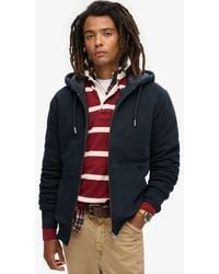 Superdry - Hoodie Met Rits En Borgvoering - Lyst