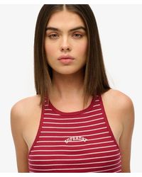 Superdry - & Co Essential Logo Striped Racer Vest Top - Lyst