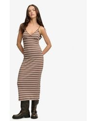 Superdry - Stripe Ribbed Jersey Maxi Dress - Lyst