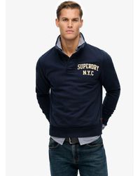 Superdry - & Co Vintage Athletic Henley Sweatshirt - Lyst