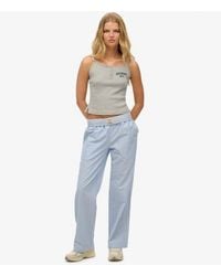 Superdry - & Co Organic Cotton Stripe Elasticated Trousers - Lyst