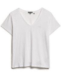 Superdry - & Co Slub Embroidered V-neck T-shirt - Lyst
