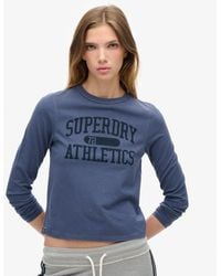 Superdry - & Co Athletic Essentials Ringer Slim Crew Neck Long Sleeved Top - Lyst