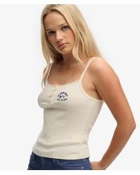 Superdry - & Co Athletic Essentials Embroidered Button Cami Top - Lyst