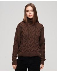 Superdry - Uperdry Chain Cabe Knit Poo Weater - Lyst