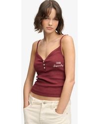 Superdry - & Co Athletic Essentials Button Down Cami Top - Lyst