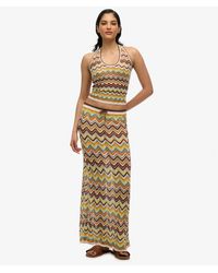Superdry - & Co Zigzag Knit Column Maxi Skirt - Lyst