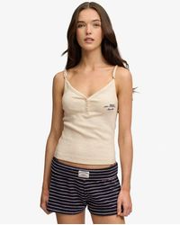 Superdry - Athletic Essentials Button Down Cami Top - Lyst