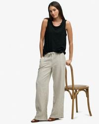 Superdry - & Co Linen Low Rise Pants - Lyst
