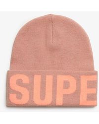 Superdry - Branded Knitted Beanie Hat - Lyst