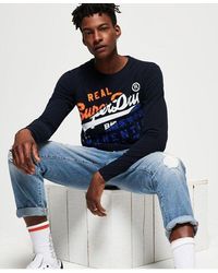 Superdry - Vintage Authentic Long Sleeve T-Shirt Eclipse - Lyst