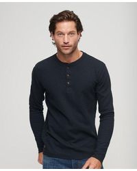 Superdry - Relaxed Fit Waffle Cotton Henley Top - Lyst