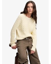 Superdry - & Co Ladies Loose Fit Cable Knit Slouchy Jumper - Lyst