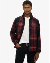 Superdry - & Co Wool Blend Miller Zip Overshirt - Lyst