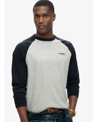 Superdry - & Co Essential Logo Baseball Long Sleeve Top - Lyst