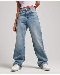 Dames Kleding voor voor Jeans voor Jeans met wijde pijp DIESEL Katoen High Waist Broek in het Blauw 