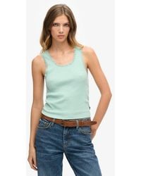 Superdry - Athletic Essentials Vintage Lace Trim Vest Top Size: S/M - Lyst