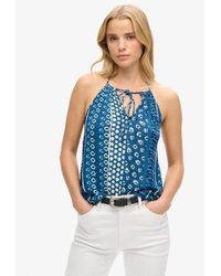 Superdry - Printed Beach Halter Top - Size: 16 - Lyst