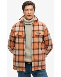 Superdry - Fleece-Lined Wool Check Overshirt Roderick Check - Lyst