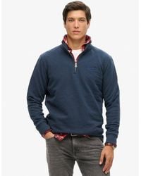 Superdry - Sweat à col tunisien et logo essential - Lyst