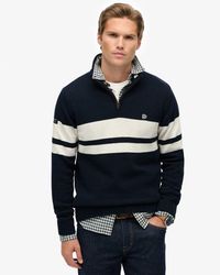 Superdry - Cotton Stripe Half Zip Knit - Lyst