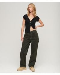Superdry - & Co Ladies Classic Contrast Carpenter Wide Leg Pants - Lyst