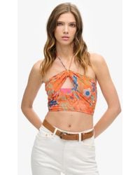 Superdry - Kort Geweven Topje Met Uitsnijdingen - Lyst