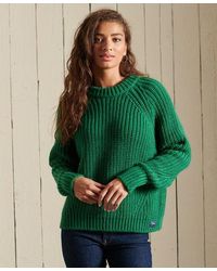 Superdry - Slouchy Stitch Knitted Jumper Green - Lyst