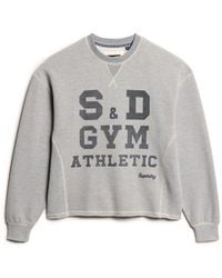 Superdry - & Co Athletic Essentials Loose Crop Crew Sweatshirt - Lyst