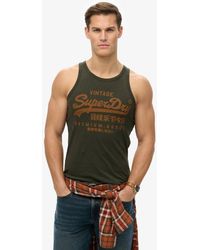 Superdry - & Co Slim Fit Classic Vintage Logo Heritage Vest Top - Lyst