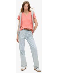 Superdry - & Co Embroidered Slub Relaxed Fit V-neck T-shirt - Lyst