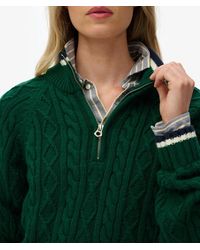 Superdry - Slim Cable Half Zip Knit Jumper - Lyst