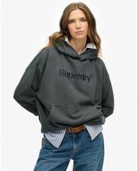 Superdry - Embroidered Core Logo Relaxed Hoodie - Lyst
