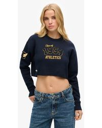 Superdry - & Co Varsity Cropped Crew Jumper - Lyst