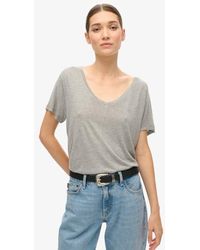 Superdry - Studios Slub Embroidered V-neckline T-shirt - Lyst