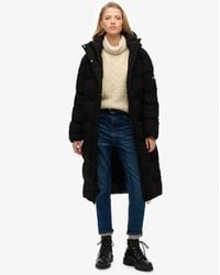Superdry - & Co Hooded Long Puffer Jacket - Lyst