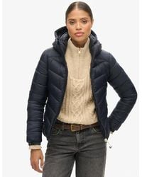 Superdry - Ladies Slim Fit Chevron Hooded Fuji Padded Jacket - Lyst