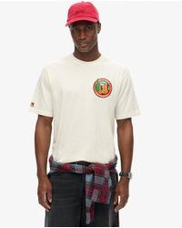 Superdry - Travel Postcard Chest Print Crew Neck T-shirt - Lyst