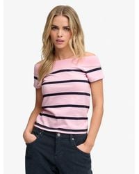 Superdry - & Co Athletic Off Shoulder Pattern Top - Lyst